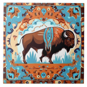 Azulejo De Cerâmica Buffalo Sudoeste do Sudoeste Castanho Azul