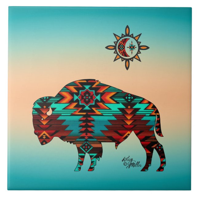 Azulejo De Cerâmica Buffalo Sudoeste E Sol (Frente)
