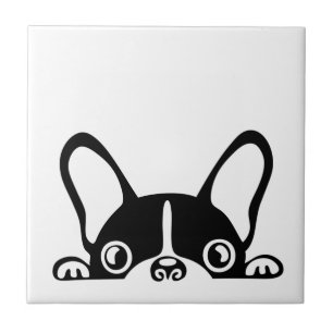 Azulejo De Cerâmica Buldogue francês de Peeking