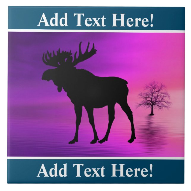 Azulejo De Cerâmica Bull Moose Silhouette (Frente)
