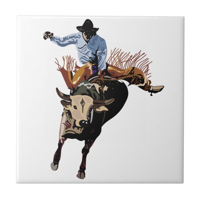 Azulejo De Cerâmica Bull Rider (Frente)