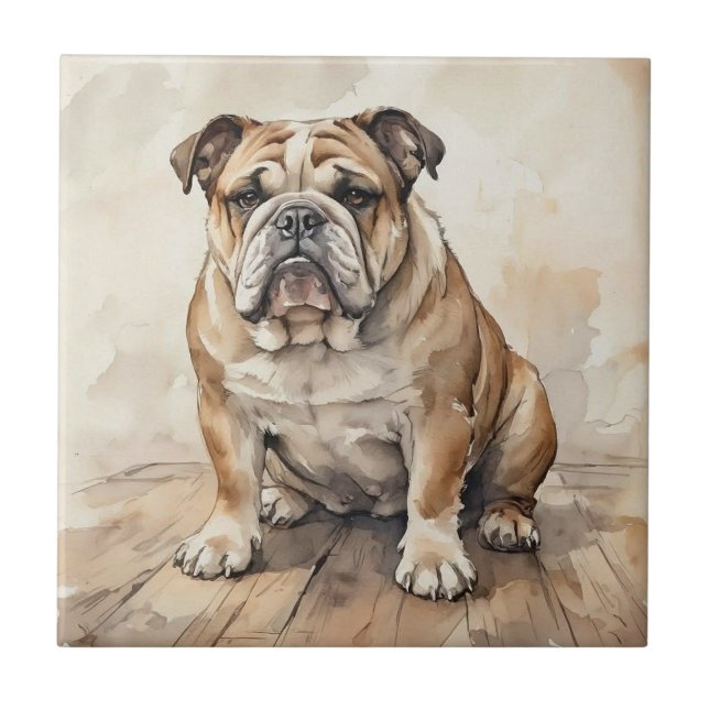 Azulejo De Cerâmica Bulldog (Frente)