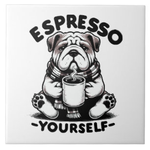 Azulejo De Cerâmica Bulldog Espresso Quente