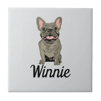 Azulejo De Cerâmica Bulldog Francês Cinza