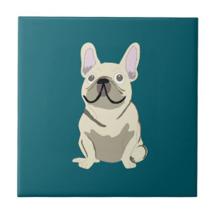 Azulejo De Cerâmica Bulldogue Francês Creme