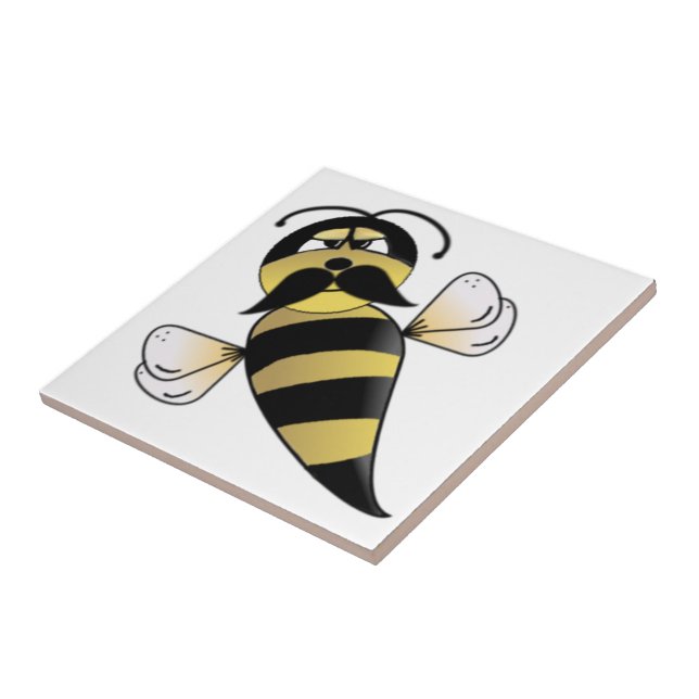 Azulejo De Cerâmica Bumble Bee com bigode (Lateral)