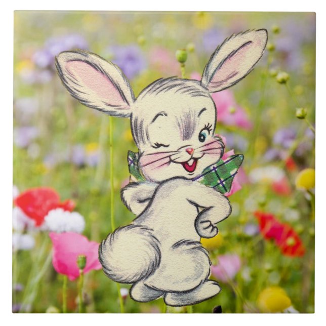 Azulejo de cerâmica Bunny Rabbit (Frente)
