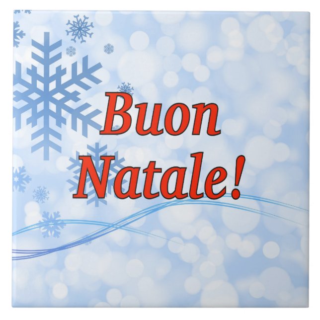 Azulejo De Cerâmica Buon Natale! Feliz Natal no rf italiano (Frente)