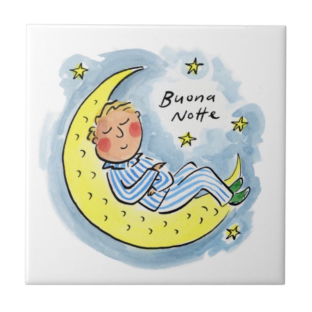 Azulejo De Cerâmica Buona Notte (Frente)
