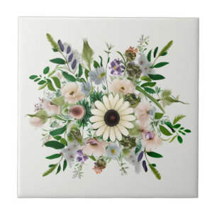 Azulejo De Cerâmica Buquê de flor selvagem