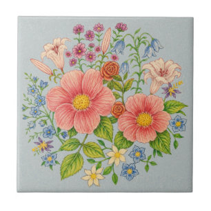 Azulejo De Cerâmica Buquê de Flores