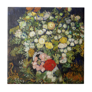 Azulejo De Cerâmica Buquê de Flores em um Vaso por Vincent Van Gogh 
