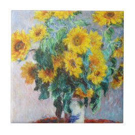 Azulejo De Cerâmica Buquê de Sunflower, 1880 Claude Monet