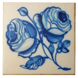 Azulejo De Cerâmica Buquê Floral  Azul Azulejo Frente do Software Repr