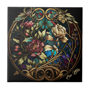 Azulejo De Cerâmica Buquê Floral de Vidro Estreito