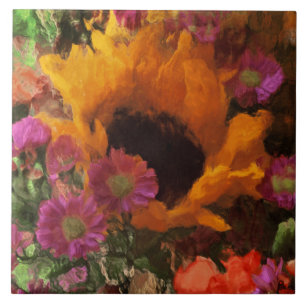 Azulejo De Cerâmica Buquê floral impressionista
