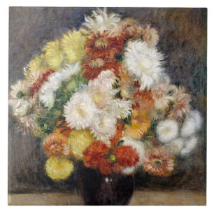 Azulejo De Cerâmica Buquê Pierre-Auguste Renoir de Chrysanthemums