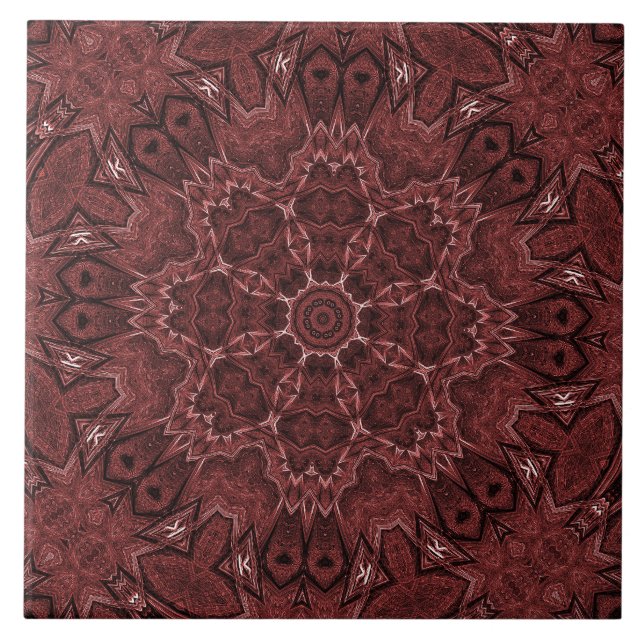 Azulejo De Cerâmica Burgundy Decorative Floral Cerâmica (Frente)