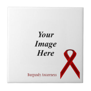 Azulejo De Cerâmica Burgundy Standard Ribbon por Kenneth Yoncich
