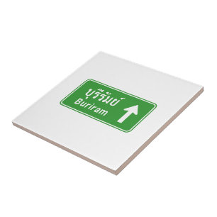 Azulejo De Cerâmica Buriram À Frente ⚠ Sinal De Estrada Tailandês 