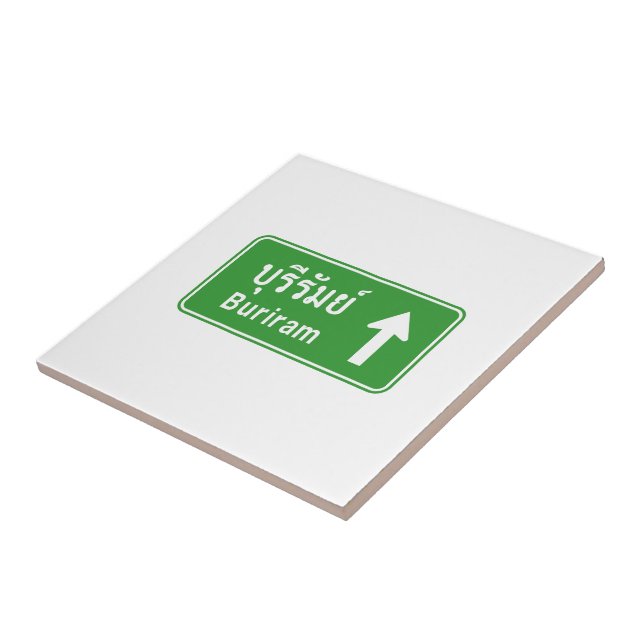 Azulejo De Cerâmica Buriram À Frente ⚠ Sinal De Tráfego Rodoviário Tai (Lateral)