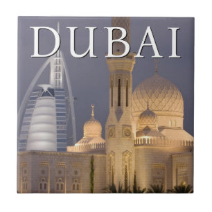 Azulejo De Cerâmica Burj al Arab   Mesquita ao Pôr do Sol Dubai