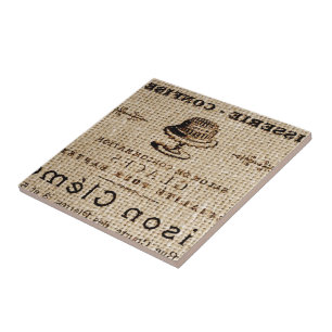 Azulejo De Cerâmica burlap scripts chique french country cake