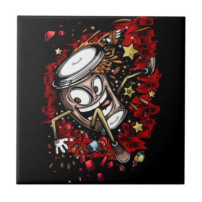 Azulejo De Cerâmica Burst do Café (Frente)