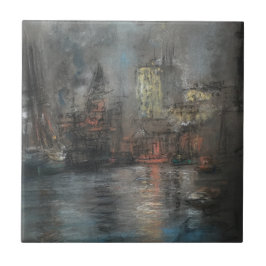 Azulejo De Cerâmica Busy Harbour (por Glenn Cooper Henshaw)