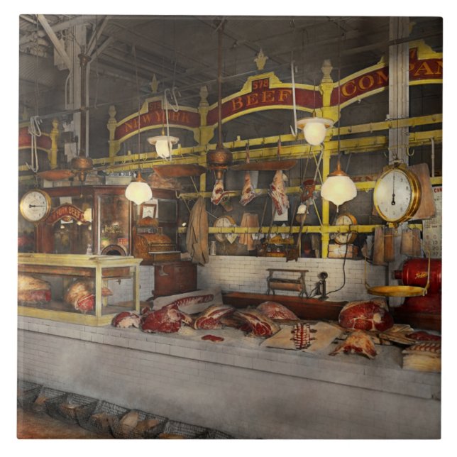 Azulejo De Cerâmica Butcher - Meat Party 1926 (Frente)