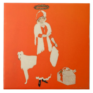 Azulejo De Cerâmica C Coles Phillips “Santa do Presente” Garota Desapa