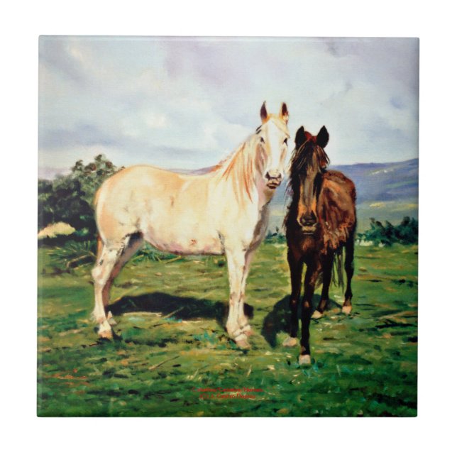 Azulejo De Cerâmica Caballos/Cabalos/Horses (Frente)