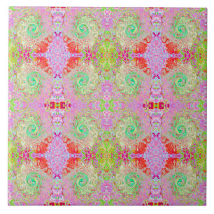 Azulejo De Cerâmica Cabeça de Abstrato retrógrada do pasto verde