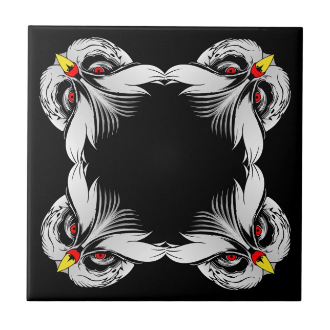 Azulejo De Cerâmica Cabeça de coruja (Frente)