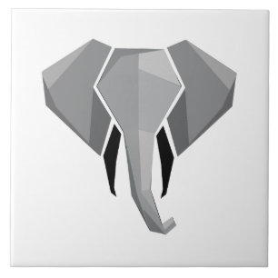 Azulejo De Cerâmica Cabeça de Elefante Geométrica