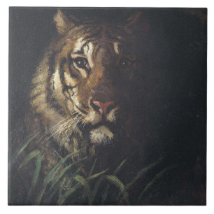 Azulejo De Cerâmica Cabeça de Tiger (por Abott Handerson Thayer)