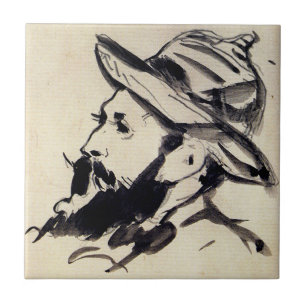 Azulejo De Cerâmica Cabeça de um Homem por Claude Monet,