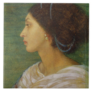 Azulejo De Cerâmica Cabeça de uma mulher do mulato, 1861 (o óleo no