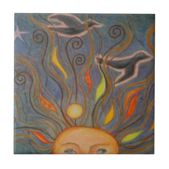 Azulejo De Cerâmica Cabeça no céu (Frente)