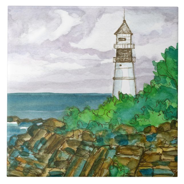 Azulejo De Cerâmica Cabo Elizabeth Maine Portland - Luz (Frente)