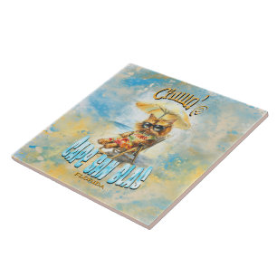Azulejo De Cerâmica Cabo San Blas Florida Beach Lounging Cat