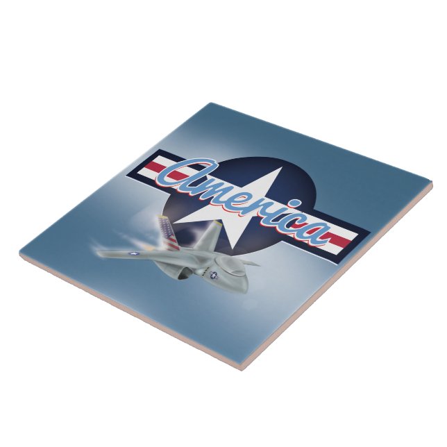 Azulejo De Cerâmica Caça a Jato Americano (Lateral)