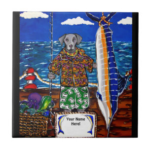 Azulejo De Cerâmica Caça ao Marlin Weimaraner