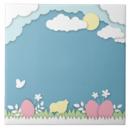 Azulejo De Cerâmica Caça aos ovos de Páscoa, primavera de feriados