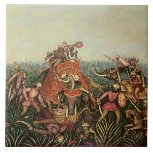Azulejo De Cerâmica Caça do tigre, 1892 (óleo em canvas)