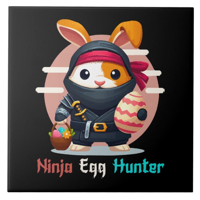 Azulejo De Cerâmica Caçador de Ovos Ninja (Frente)