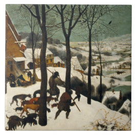 Azulejo De Cerâmica Caçadores na neve (por Pieter Bruegel, o Velho)