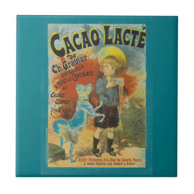 Azulejo De Cerâmica Cacao Lacte Aus Tous Le Choclat French (Frente)