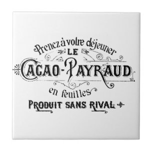Azulejo De Cerâmica Cacau francês do vintage - anúncio de Payraud