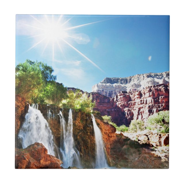 Azulejo De Cerâmica Cachoeira da montanha (Frente)